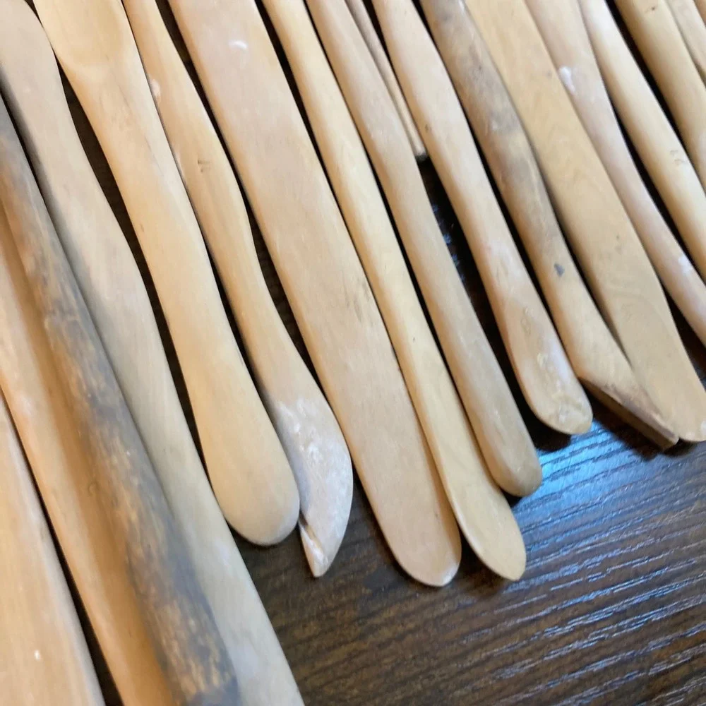 36 Piece Wooden Pottery Clay Sculpting Modeling Tool Set Lot Artisan Ceramics